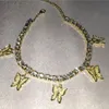 Anklets Rhinestone Butterfly Wiselant Anklet B lśniąca biżuteria dla kobiet i dziewcząt Xin-marc22