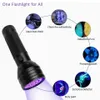 LED UV -ficklampa 51LEDS 395NM Ultra Violet Mini Torch Scorpion Pet Urin Stains Detector Använd 3AA Batteridetektering Flashlight1280372