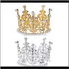 Hår aessories baby, barn moderitybaby baby crown praphy props lyx mode pärla rhinestone glitter guld sier po födelsedagsfest deco