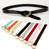 D ring buckle belt Harajuku zipper all-match ultra long pu belt lovers brief solid color long belt 110cm long G220301