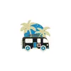 Coconut Tree Bus Enamel Pin Rosa Black Brosch Bag Kläder Lapel Pins Away Badge Cartoon Smycken Gift för pojkar och tjejer