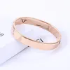 C Bracelet button family opening titanium steel rose gold couple196o