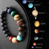 Strands z koralikami Kamień Galaktyki Galaktyki naturalne Bransoletka Wszechświat Osiem planet Układ słoneczny Strażnik Star Bangle For Women Men Bejdia Prezent Fawn2