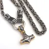 Pendant Necklaces Hammer Mjolnir Fist Rune Necklace Stainless Steel Men Jewelry Norse Viking5040767