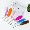 Party Favor European style Retro Feather Ball Pen Student Prize Gift Feathers Pens Novel Ballpoint quill Back to School Stationery T9I001238