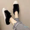 Slippers Bow Knot Slip On Flats Female Fashion Women Shoes Keep Warm Moccasins Ladies Woman Fur Loafers Plush Winter Boat Shoe