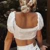 ZXQJセクシーな女性の高品質の白いトップス夏のファッションレディースビンテージレースタンクボディコン女性の女の子シック210623