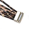 Leopard Leather Copper Tube Beading Bracelets&Bangles For Women 2022 Fashion Alloy Magnet Buckle Wristband Multi-layer Jewelry Charm Bracele