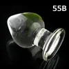 NXY Anal Sex Leksaker 55mm Anal Plug Big Transparent Glas Butt Plug Dilator Anus Masturbator Vuxen Erotiska Sexleksaker För Män Ass Kvinnor ButtPlug 1123