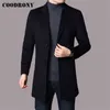 Coodrony varumärke vinterjacka tjock varm ullrock män Kläder Ankomst Trench Pocket Business Casual Long Overcoat Man C8122 211122
