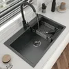 304ステンレス鋼のキッチンの流しのトップマウントのシングルボールダークグレー洗面台のための家の蛇口の蛇口の排水アクセサリー