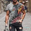 Motif Designer-Bee T-shirt imprimé en 3D chemise de fête à impact visuel punk gothique col rond manches courtes de style musculaire américain de haute qualité
