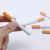 Pipes à fumer en forme de Cigarette, tuyau de frappe en céramique, filtre jaune, couleur 100 pièces/boîte 77mm, pointes métalliques One Bat