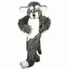 2021 Halloween Grey Dog Husky Costume della mascotte Personaggio dei cartoni animati Festival di Carnevale Vestito operato Natale Taglia per adulti Festa di compleanno Abito da esterno