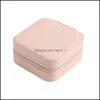Packaging & Jewelry Box Portable Travel Storage Boxes Organizer Pu Leather Display Cases For Necklace Earrings Ring Jewellery Holder Case Dr