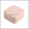 Förpackningssmycken Box Portable Travel Storage Boxes Organizer Pu Leather Display Falls For Necklace Earrings Ring Jewelery Holder Case Dr