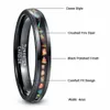 Tungsten Carbide Ring Crushed Fire Opal Men Women Black Dome Wedding Ring Comfortable Fit Tungsten Steel Ring 2109246410011