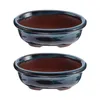 2 Stück Keramik glasierter Pflanzgefäß Blumentopf chinesischer Stil Vase fleischiger Blumentopf 210401