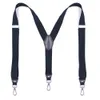 Heavy Duty Suspenders with Swivel Hooks for Men Work Jeans Y Back Big and Tall Adjustable Elastic Trouser Braces Belt Loop Strap