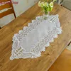 Vlinder tabel runner creatieve luxe wedding partij decoratieve geborduurde kant trim witte kleur mesh stof 210628