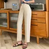 Formal Black Pant Office Lady Style Work Wear Summer Thin High Quality Trousers Chiffon Pant Female Business Design S-4XL 210915