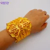 Bangle Luxury Ethiopian Dubai 24K Female Big Gold Color Bangles Plated Cuff For Women France Bridal Bracelet Gift