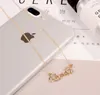 Gold Silver Queen Crown Chain Necklace Zircon Crystal Letter Necklace Women Fashion Jewelry Birthday Gift 3 color for choice Free Ship