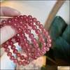 Link, Chain Bracelets Jewelry Xiaoling Lady Russian Pigeon Blood Red 7A Natural Stberry Crystal Bracelet Drop Delivery 2021 Pi643
