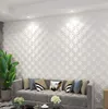 Art3d 50x50cm 3D Wall Panels Soundproof Stickers Interlocked Circles White Interior Ceiling and Home Décor for Residential or Commerical (12 Tiles)