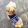 Adjustable Dog Collar Harness Leash Creative Navy Suit Style Chest Strap Secure Traction Rope for Small Medium Dogs Cats