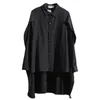 Men's Casual Shirts Men Hip Hop Long Sleeve Shirt Cape Mens Korean Style Fashion Cloak Black White Goth Punk Blouse