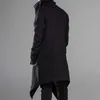 QNPQYX 새로운 남성 망토 코트 스트리트웨어 Turtleneck 단단한 긴 소매 패션 남자 케이프 겉옷 펑크 스타일 불규칙 재킷 S-5XL