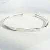 Flyleaf Brand 100 925 Sterling Silver Smooth Round Open Bracelets Bangles For Women Minimalism Lady Fashion Jewellery CX2007068682587