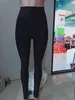 Черная высокая талия натягивает Plangy Plus Размер наголоса женщин мода толчок тощий спортивные брюки активные повседневные эластичные тонкие брюки йоги 210525