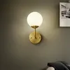 Wall Lamp Modern LED For Bedroom Living Room Home Lighting Nordic Round Glass Lampshade Lights Aisle Corridor Bedside