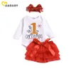 3-18m Min 1: a julfödd spädbarnsflicka Kläder Set Soft Långärmad Romper Tutu Sequins Kjolar Xmas Outfits 210515
