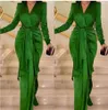 Green Mermaid Prom Dresses Długi SHEEVE Plus Size Elegancki wieczór formalna suknia niestandardowa sukienka druhna 2022