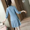 Female Elegant Women's Pleated Skirt Suit Half Sleeve Blazer Bussiness Jacket Office Lady 2 Pieces Set Plus Size S-4XL Two Piece Dress