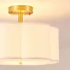 Copper Acrylic Cloth Cover Ceiling Light Modern Living Room Decor Lighting Corridor Bedroom E27 Lamps