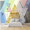 Modern 3D soyut geometrik duvar kağıtları cam mermer arka plan 3d duvar resimleri oturma odası için duvar kağıdı