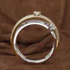 14K 3 цвета золотое бриллиантовое кольцо для женщин Topaz 1 Gemstone Bizuteria Anillos Silver 925 УВЕДЛОЖЕНИЕ УВЕДОМЛЕНИЯ 6819225