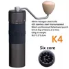 KingRinder K4 / K6 수동 커피 그라인더 휴대용 밀 420Stainless 강철 48mm 스테인레스 도금 Burr 220217
