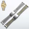 Pulseiras de relógio 13 mm 17 mm 20 mm Pulseira Jubileu de substituição de aço em dois tons feita para Datejust