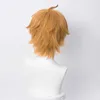 Tartaglia Childe Cosplay Wig Anime Genshin Impact Short Heat Resistant Synthetic Hair Role Play Costume Wigs Y0913