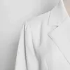 女性のためのカジュアルバックスプリットブレザーのための刻み目のための長袖プラスサイズの白いブレザー女性ファッション服スタイル210524