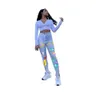 Tie Dye Ułożone Dreset Damskie Streetwear Joggers Spodnie Haft High Waist Dorywczo Spodnie Kobiet Mujer Pantalones 210525