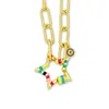 Pave Chiusura a vite Collane per le donne Boho Jewerly Star Cuore Moschettone Collana con ciondolo Collare a catena a maglie geometriche Arcoiris209F