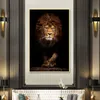 Ferocious Tiger and Lions Canvas Painting Wild Animals Poster Print Modern Living Room Wall Art Decorative Pictures Lion Cuadro