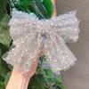 Corée surdimensionné nœud dentelle fleur ruban pince à cheveux grand nœud maille points bandeau dentelle Net fil tissu épingles à cheveux dentelle cheveux accessoires