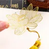 Party Favor Golden Metal Bookmark Leaf Vein Hollow Lotus Tassel Student Cultural Creative Gift Stationery Office School Supplies